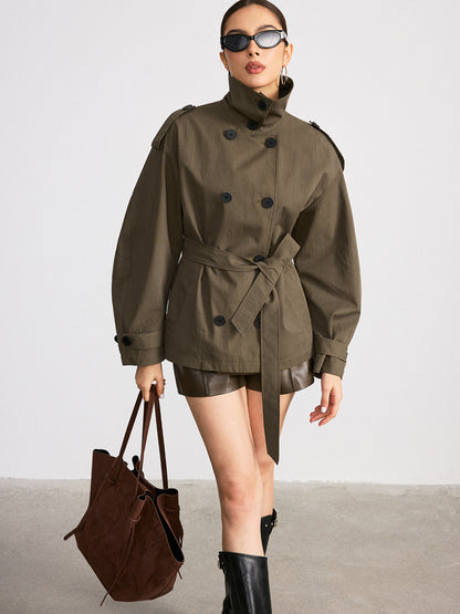 Elliott | Double-Breasted Belted Trench Coat