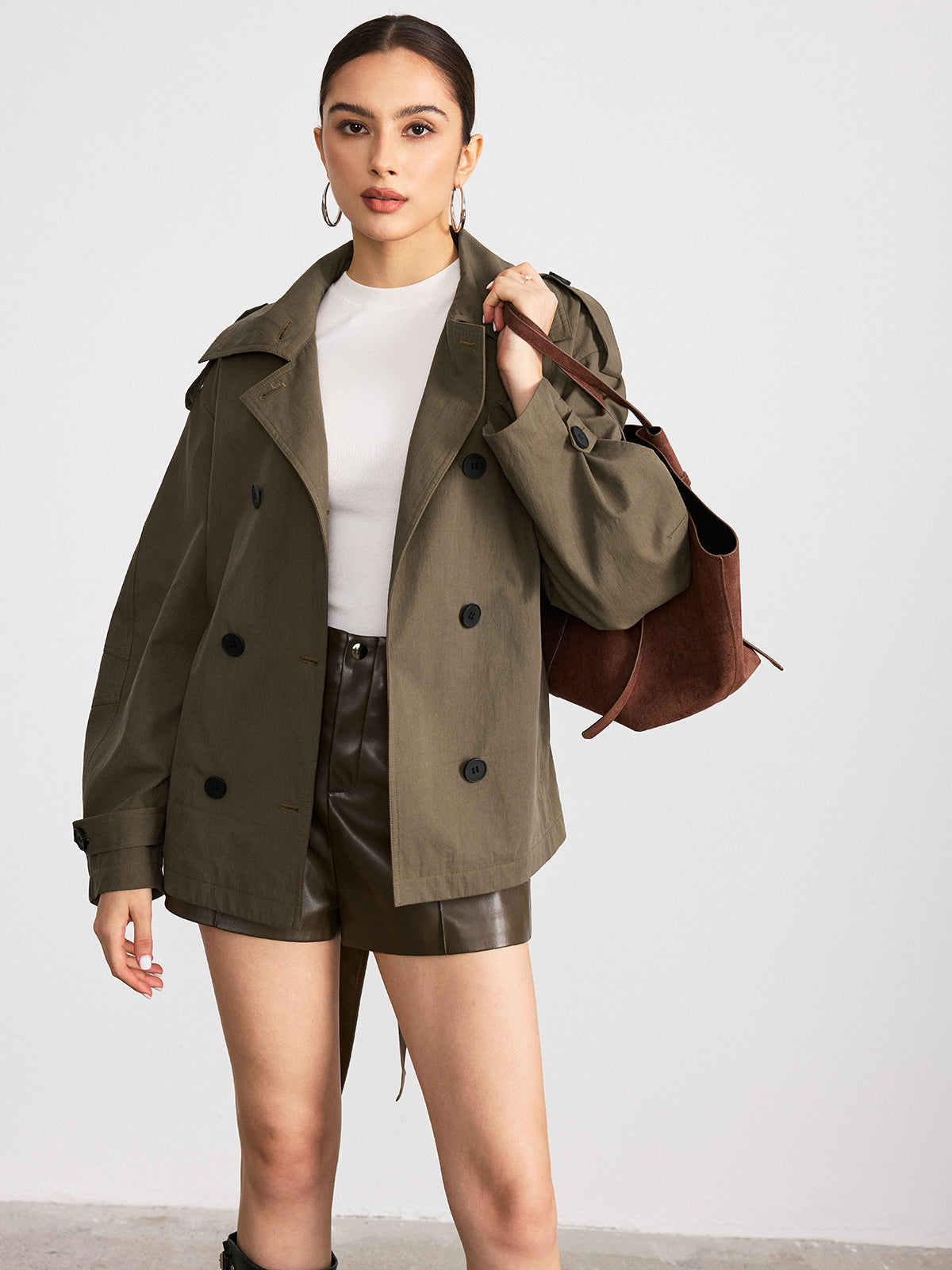Elliott | Double-Breasted Belted Trench Coat