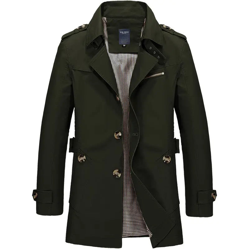 Long Classic Trench Coat for Men