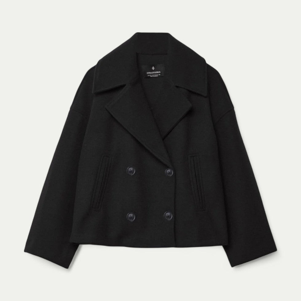 Women’s Cropped Double-Breasted Peacoat