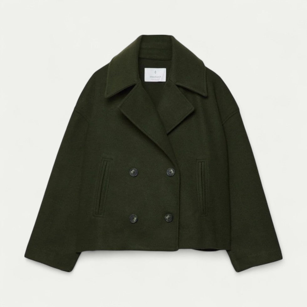 Women’s Cropped Double-Breasted Peacoat