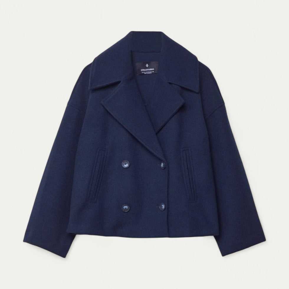 Women’s Cropped Double-Breasted Peacoat