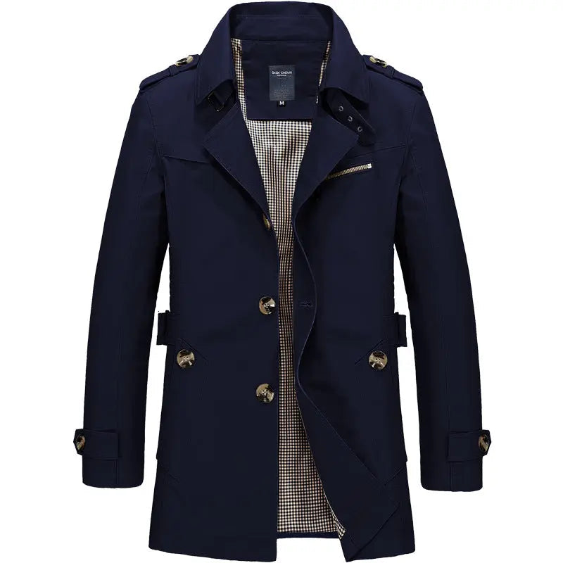 Long Classic Trench Coat for Men
