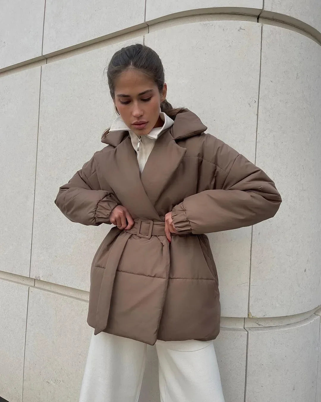 Dolie | Women's Belted Puffer Winter Jacket
