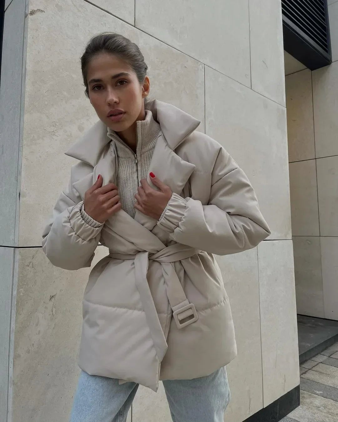 Dolie | Women's Belted Puffer Winter Jacket