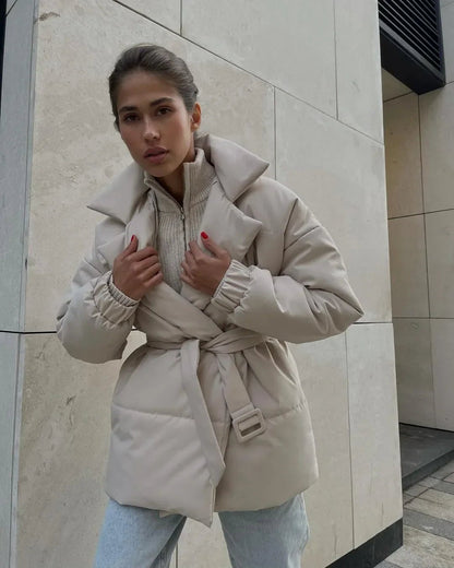 Dolie | Women's Belted Puffer Winter Jacket