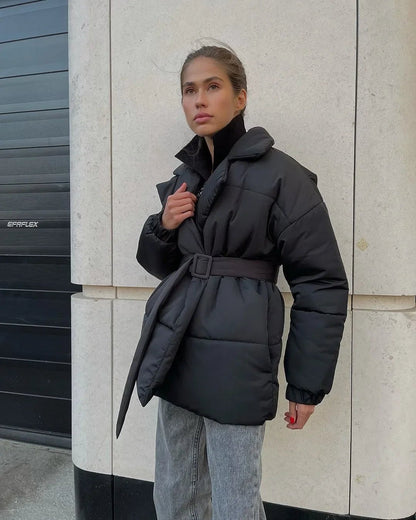 Dolie | Women's Belted Puffer Winter Jacket