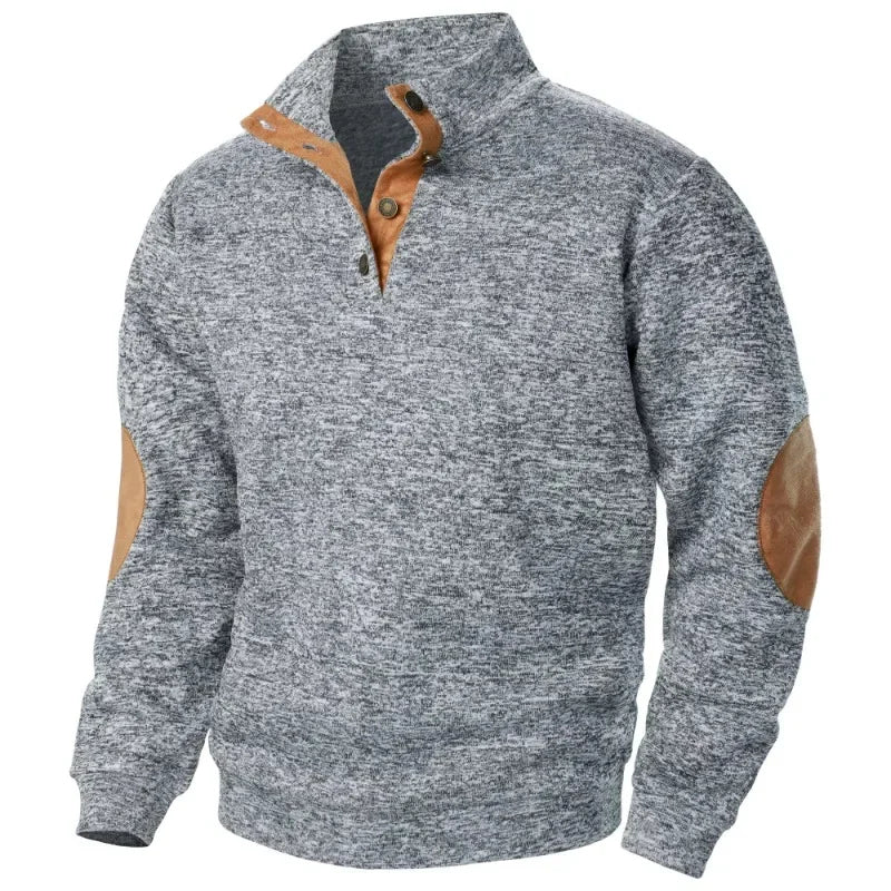 Men’s Heather Snap Collar Pullover