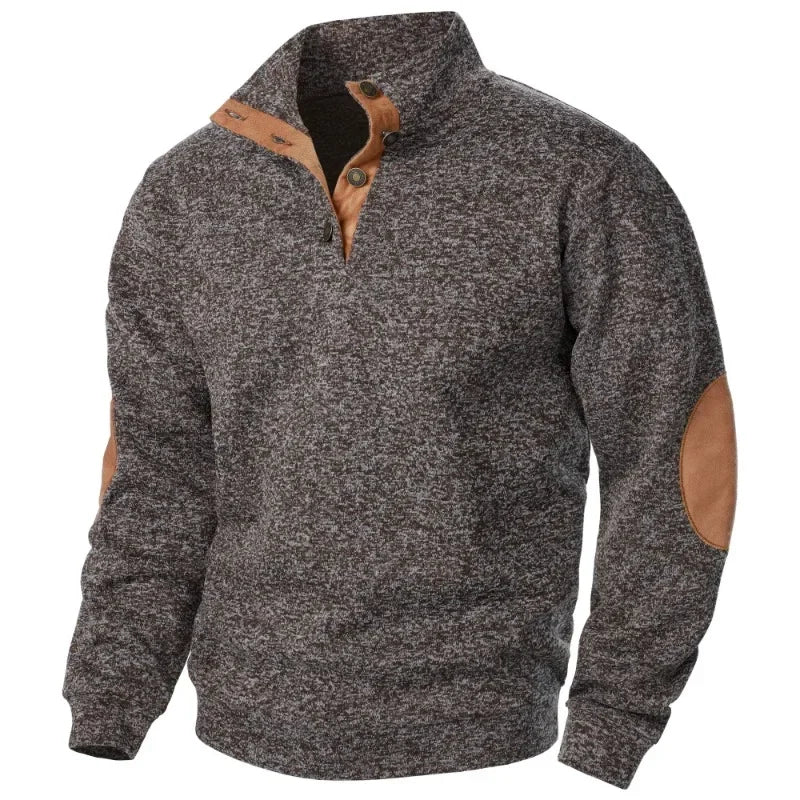 Men’s Heather Snap Collar Pullover