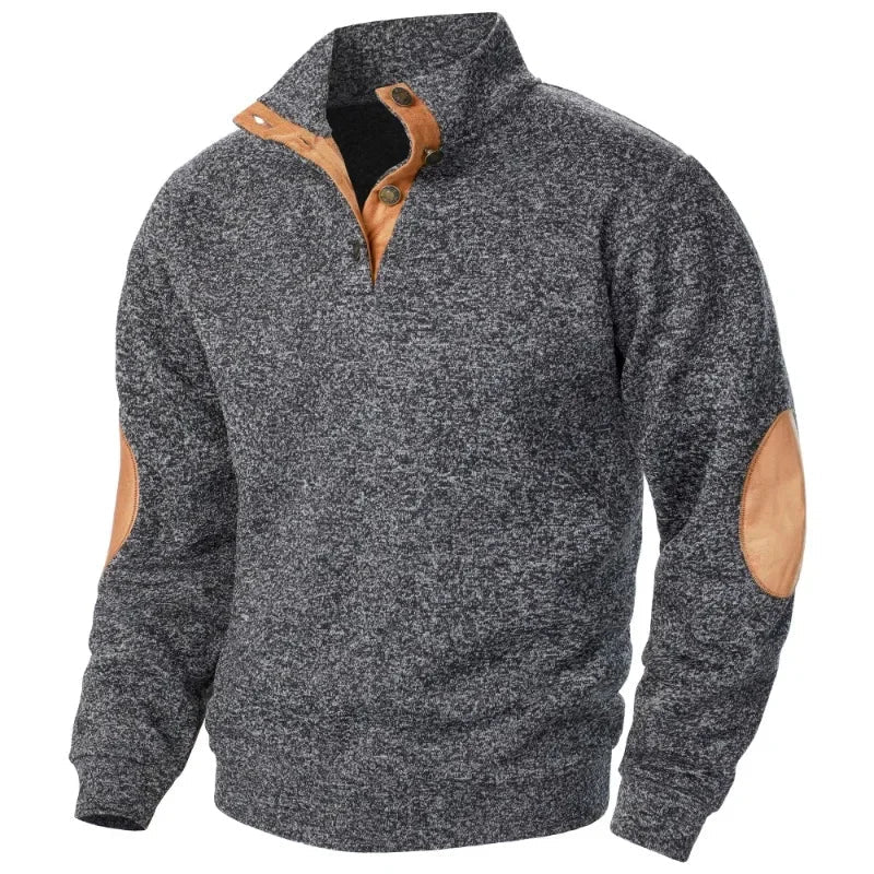 Men’s Heather Snap Collar Pullover