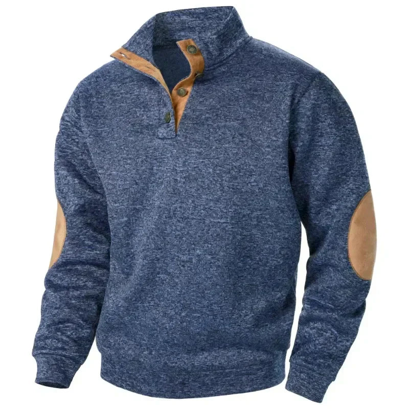 Men’s Heather Snap Collar Pullover