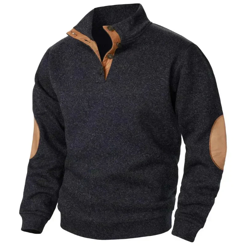 Men’s Heather Snap Collar Pullover