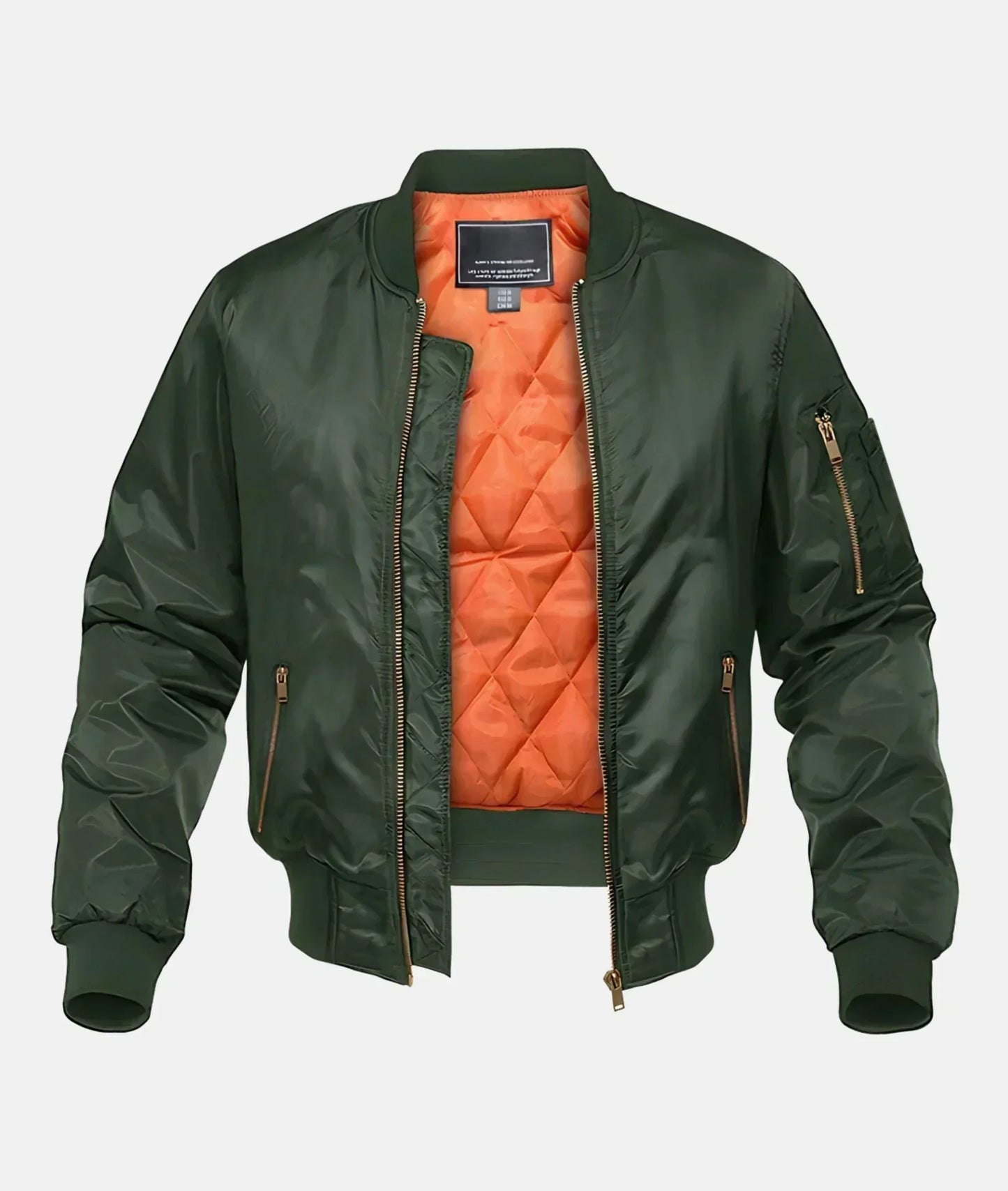 Men’s Shiny Nylon Classic Bomber Jacket