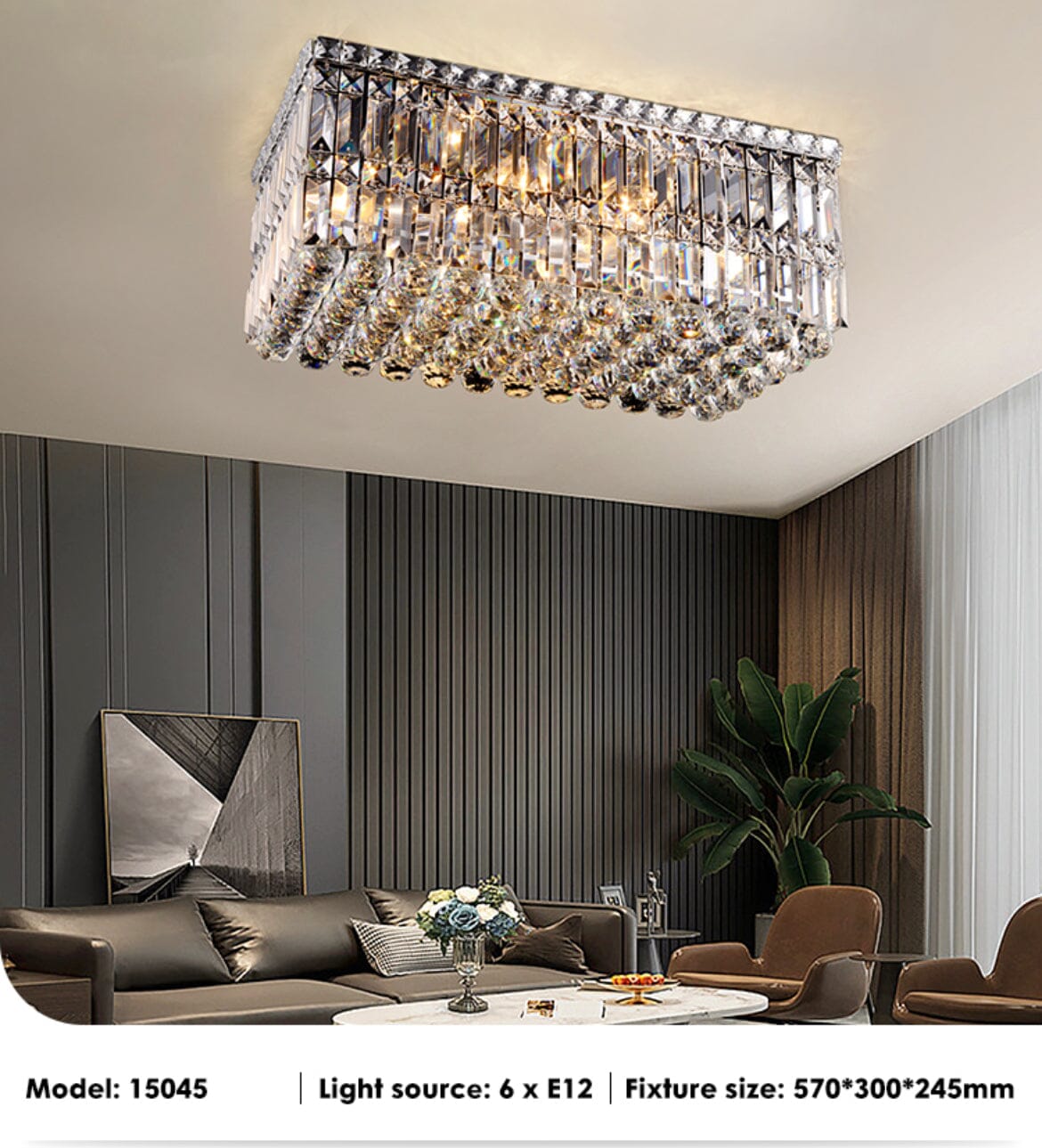 Green Crystal Ceiling Chandelier