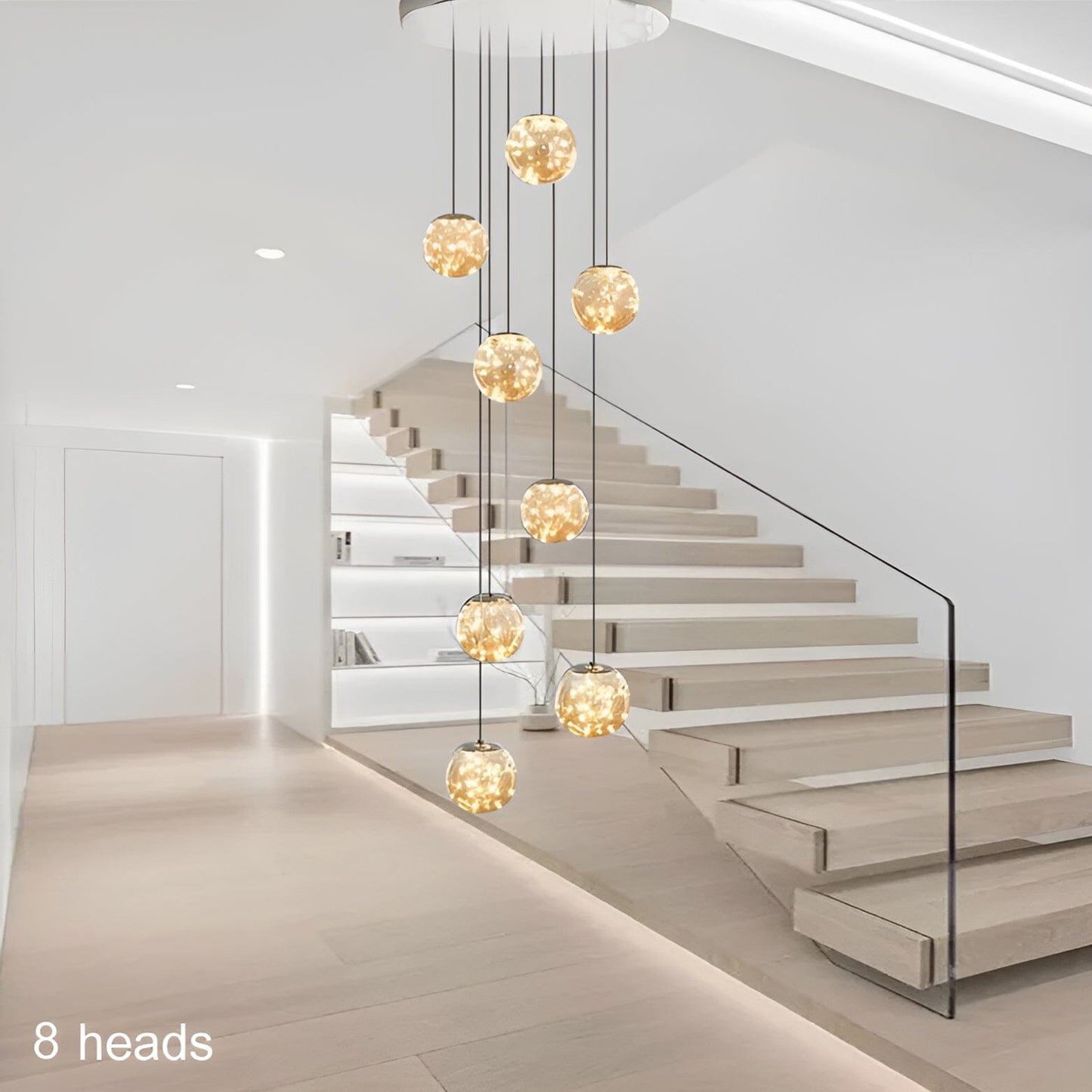 Elegant Glass Ball Staircase Lighting Fixture