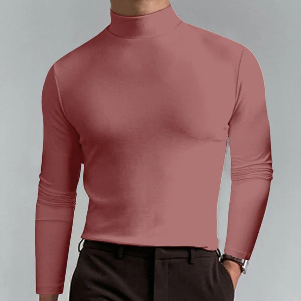 Slim-fit turtleneck sweater for men, long sleeve