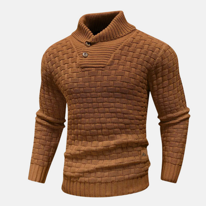 Men’s Basketweave Collar Sweater