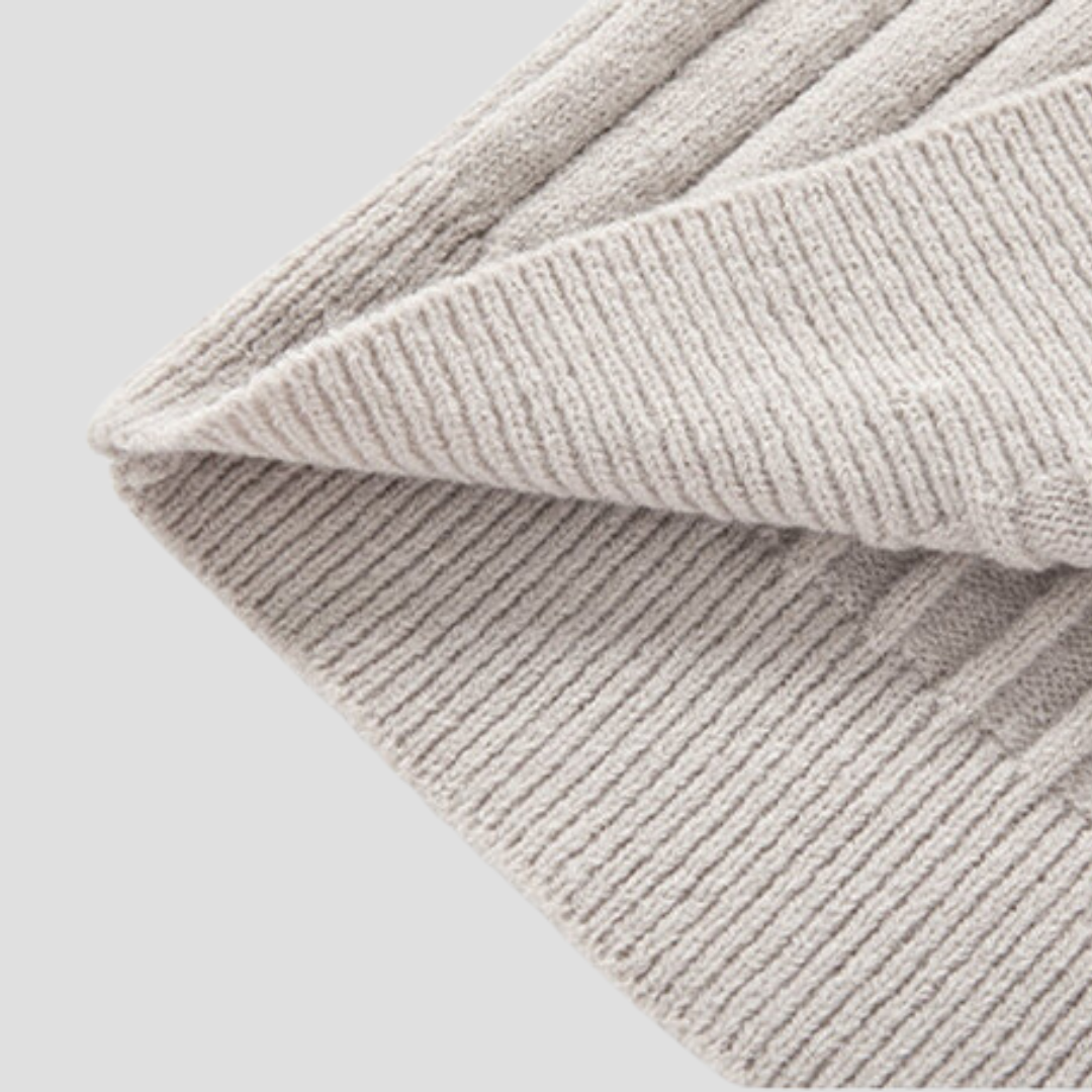 Men’s Vertical Rib Quarter-Zip Knit Sweater