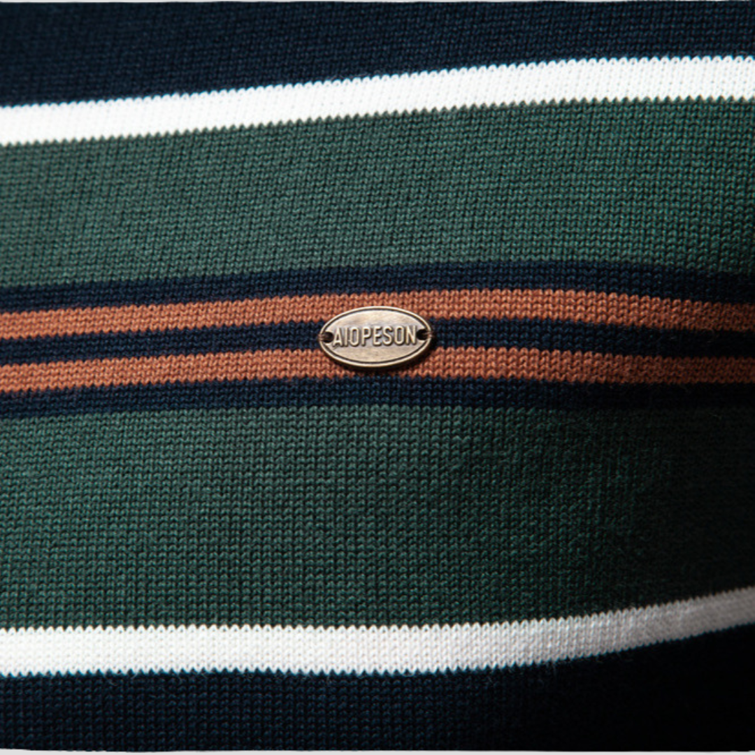 Men’s Striped Quarter-Zip Sweater
