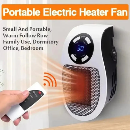 HeatPlug | Plug-In Mini Wall Electric Space Heater with Remote Control