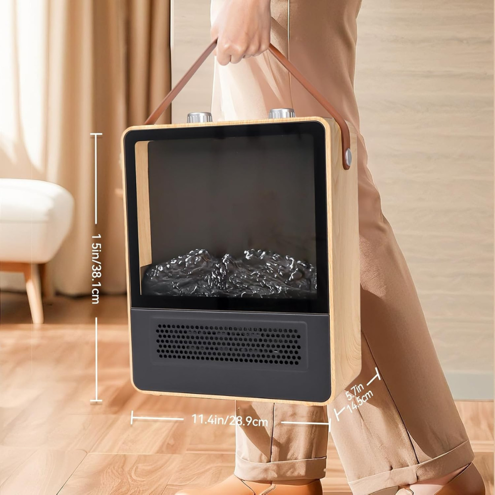 FireGlow | Electric Fireplace Heater with Realistic Flame Display