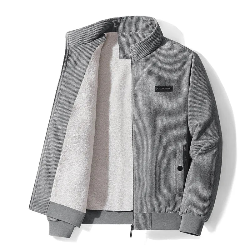 Warm Men's Zip Up Winter Coat with Fleece Lining - BritishElegance