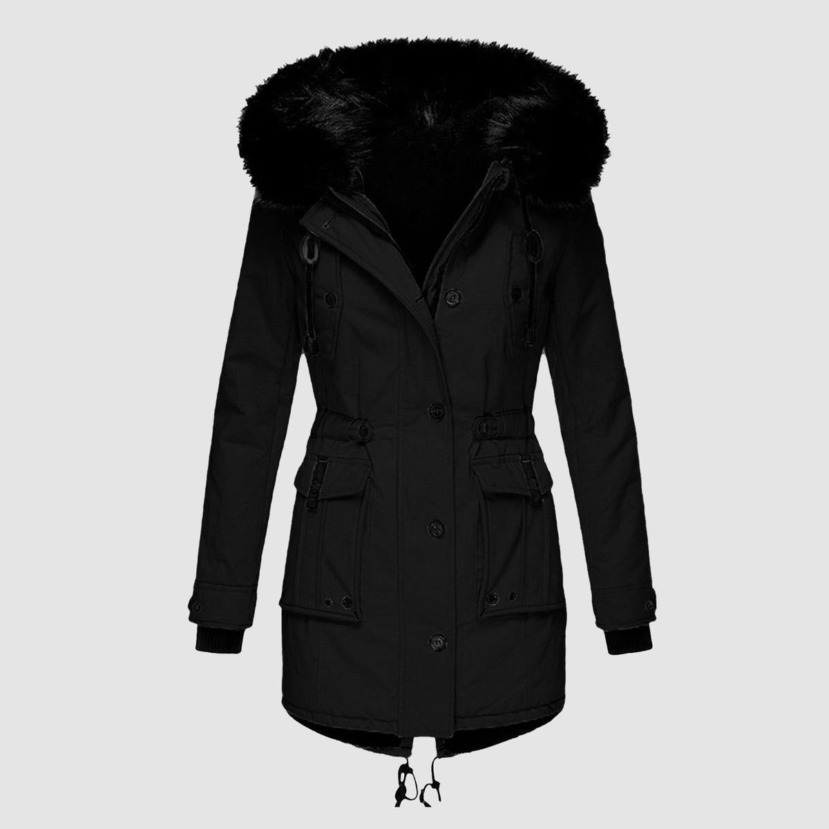 Warm Faux Fur Lined Winter Parka Coat
