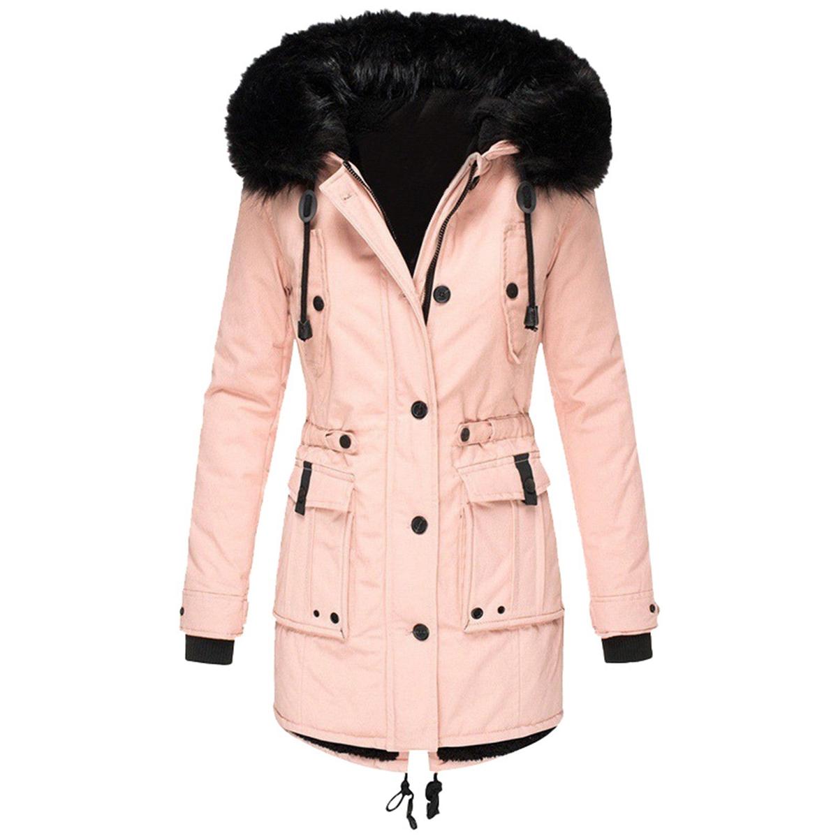 Warm Faux Fur Lined Winter Parka Coat
