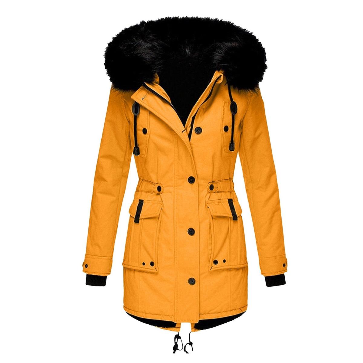 Warm Faux Fur Lined Winter Parka Coat - BritishElegance