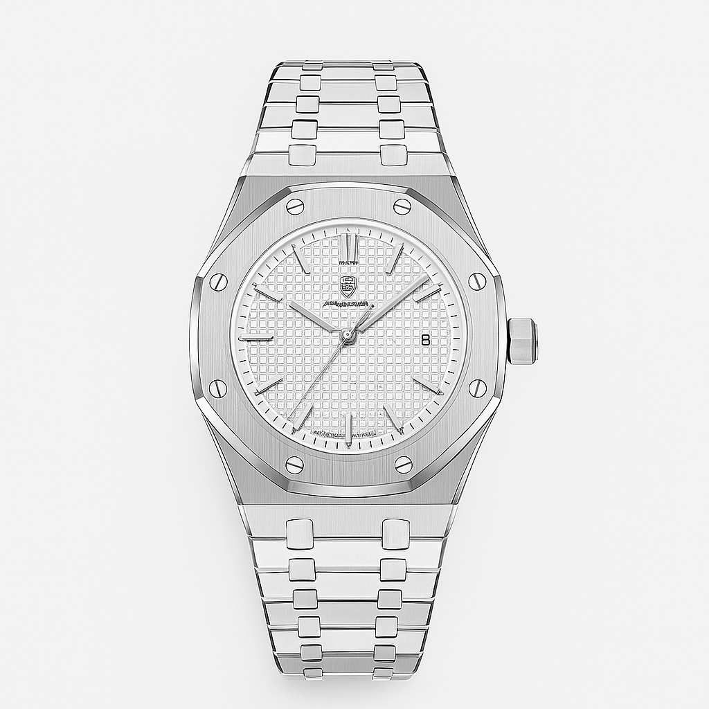 Elegant 41mm men's wristwatch with stainless steel case