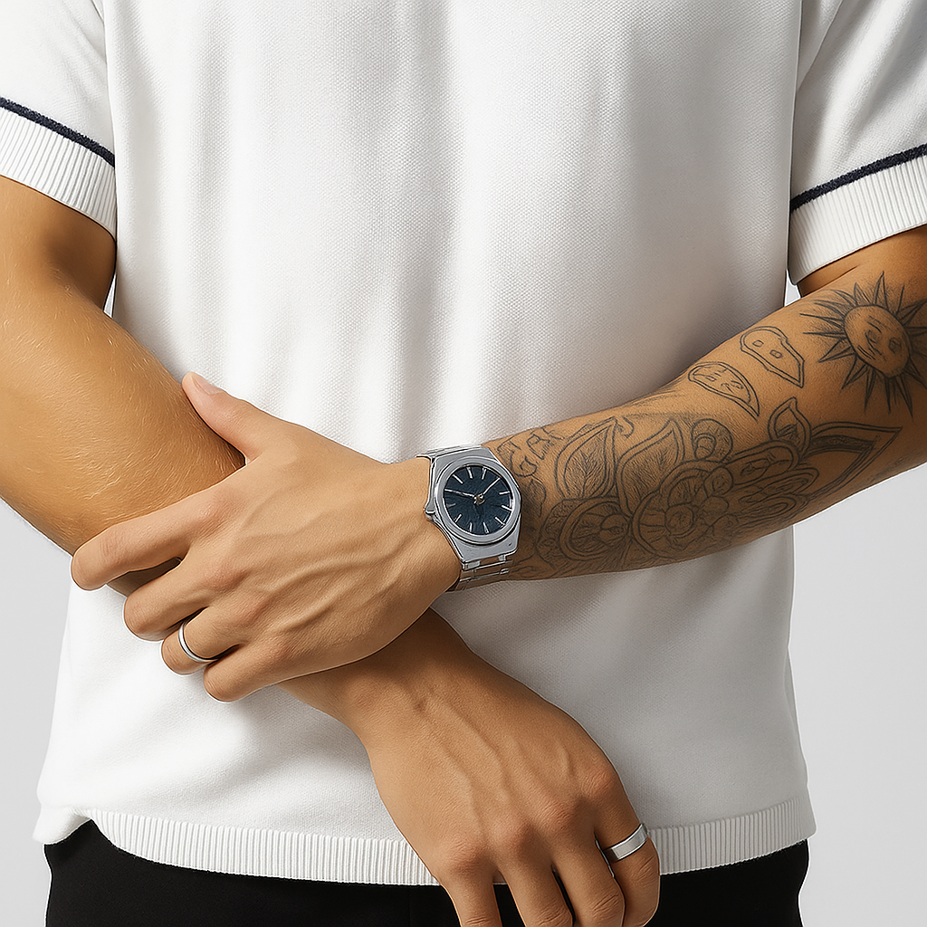 Elegant 41mm men's wristwatch with stainless steel case
