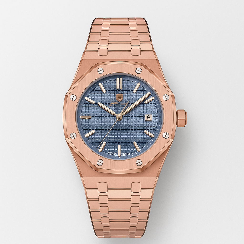 Elegant 41mm men's wristwatch with stainless steel case