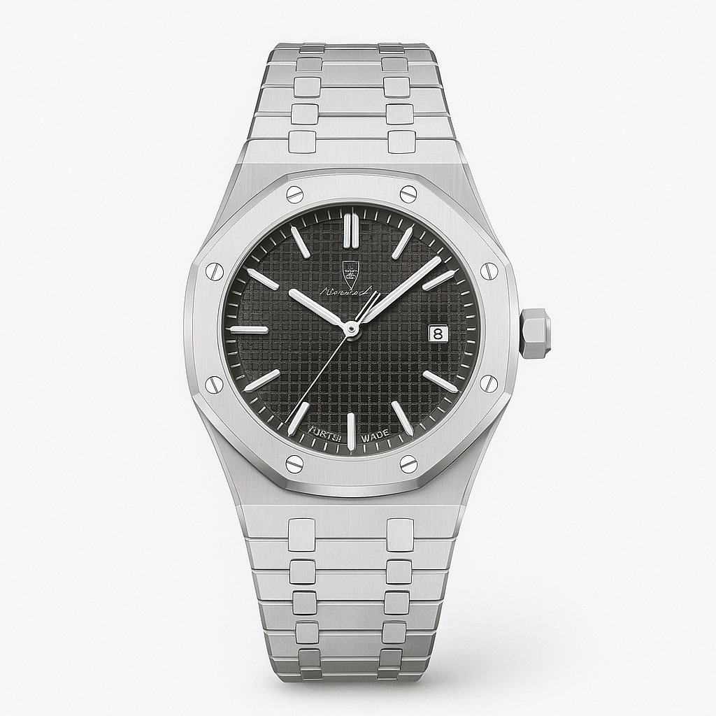 Elegant 41mm men's wristwatch with stainless steel case