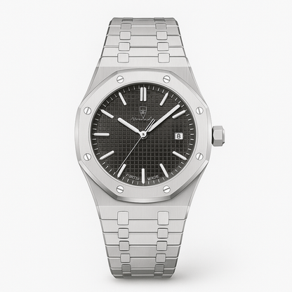 Elegant 41mm men's wristwatch with stainless steel case