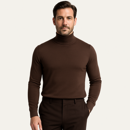 Men’s Smooth Mock Turtleneck Long Sleeve Shirt