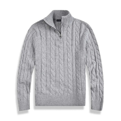 Cotton Half-Zip Winter Sweater Men