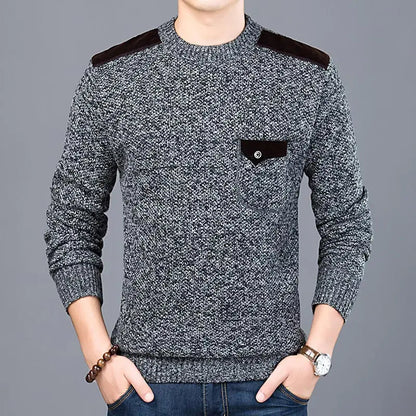 Ribbed Crew Neck Sweater Men