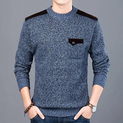 Ribbed Crew Neck Sweater Men