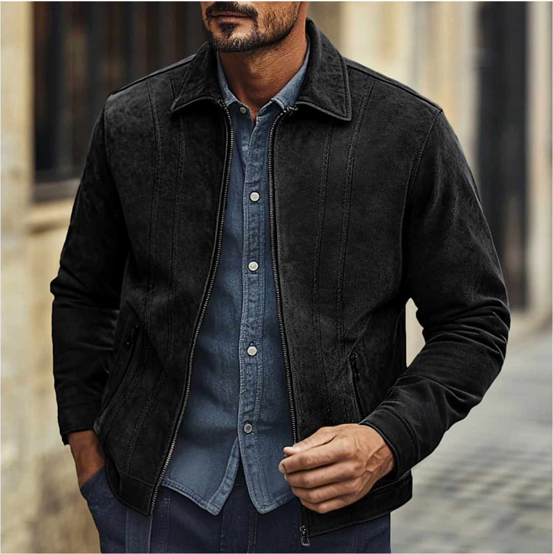 Olivier | Suede Bomber Jacket Men