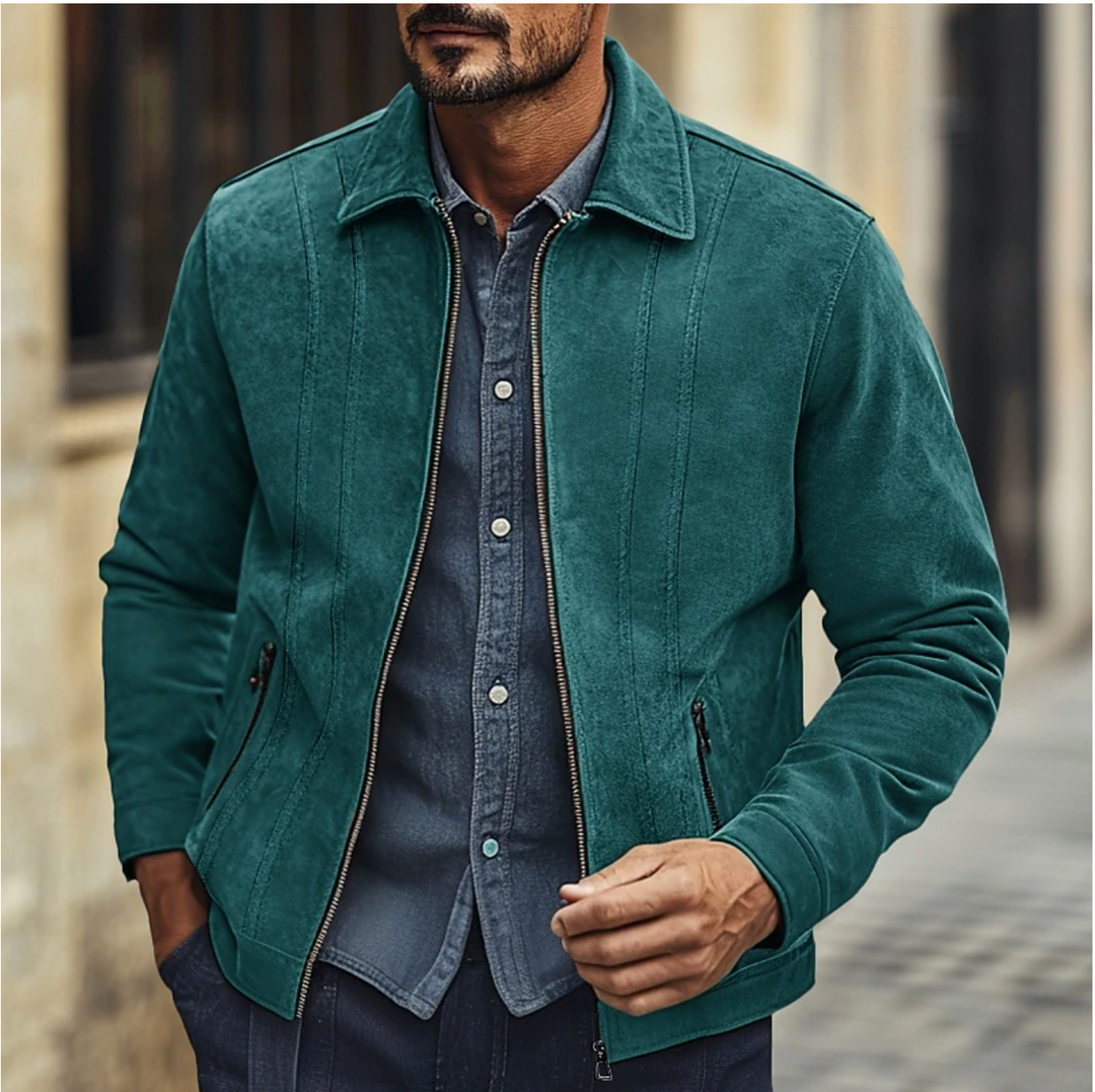 Olivier | Suede Bomber Jacket Men