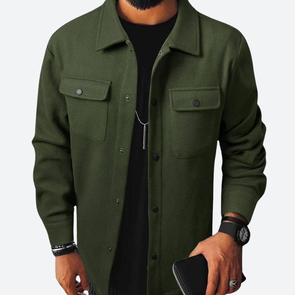 Elegant Layered Men's Overcoat