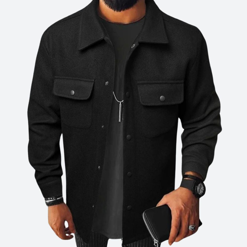 Elegant Layered Men's Overcoat