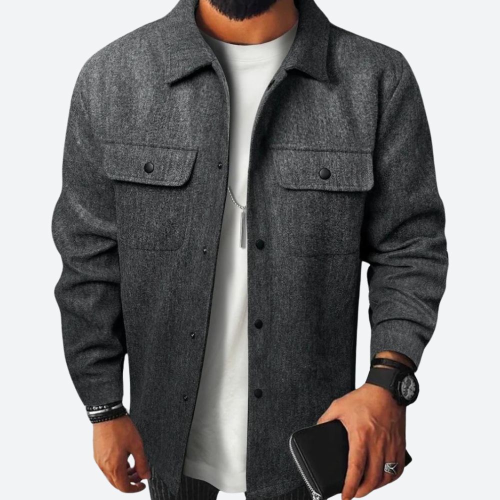 Elegant Layered Men's Overcoat