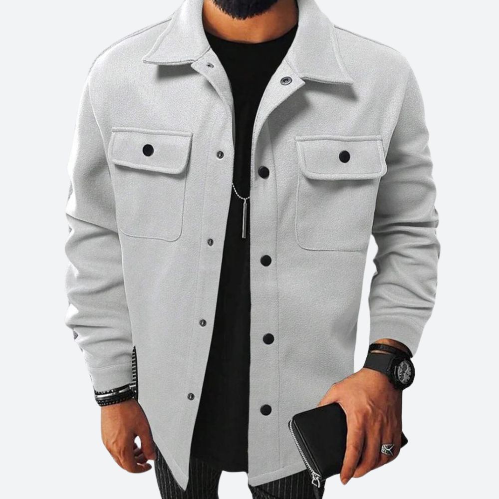 Elegant Layered Men's Overcoat