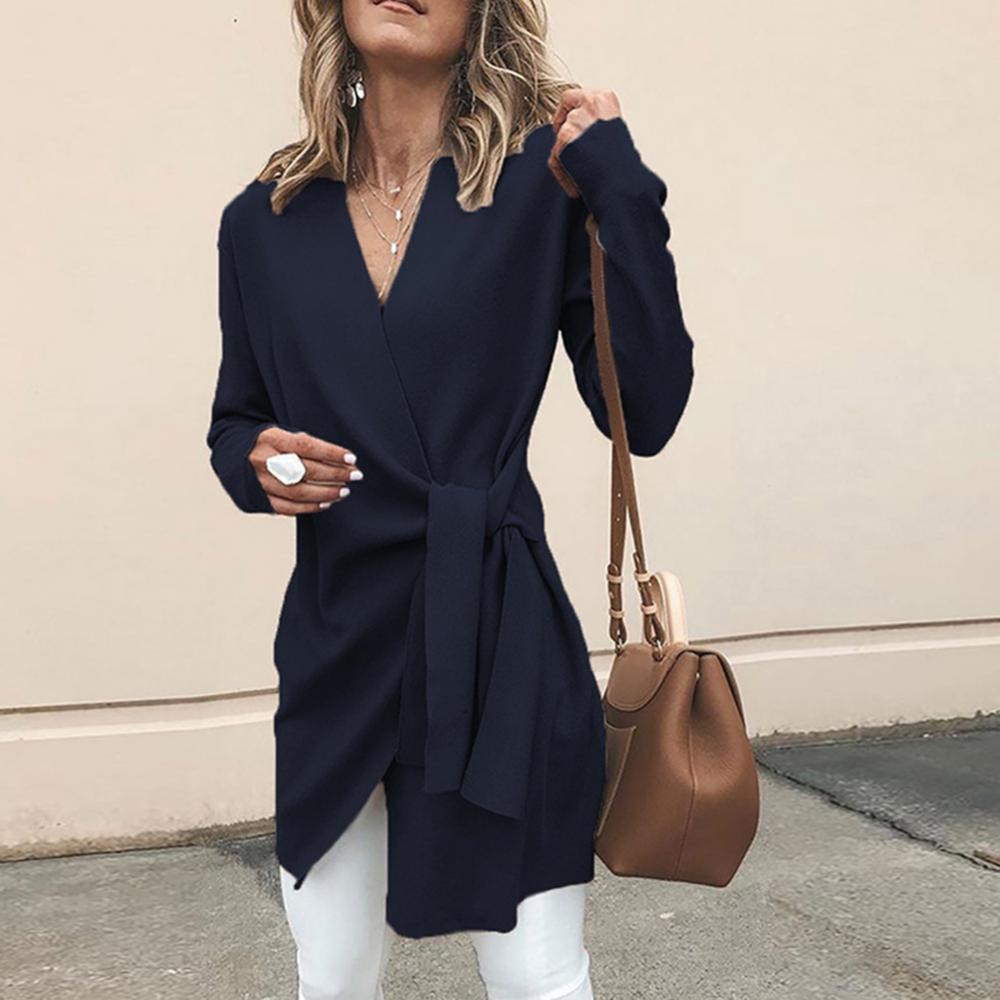 Women's Cozy Knit Tie Belt Sweater - BritishElegance