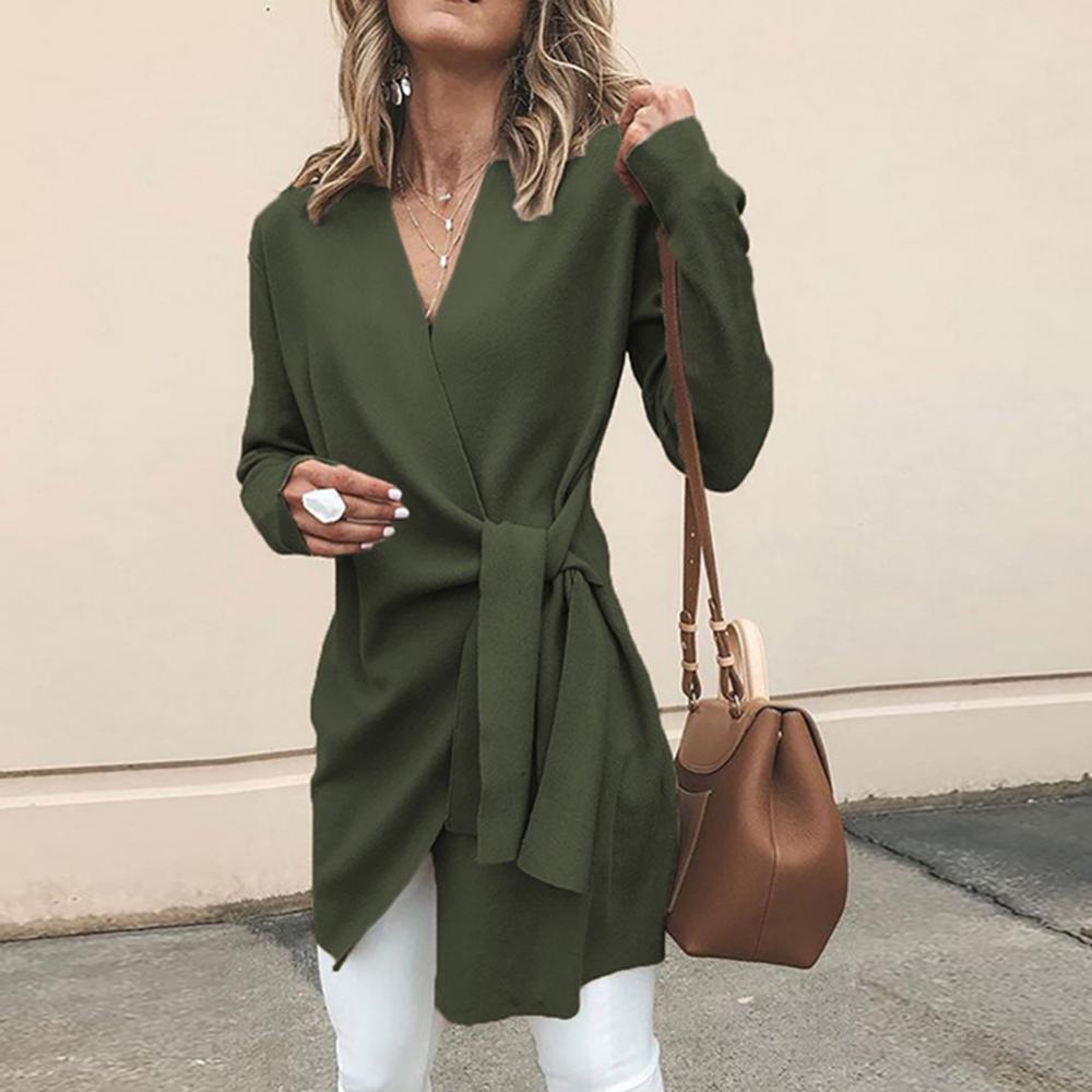 Women's Cozy Knit Tie Belt Sweater