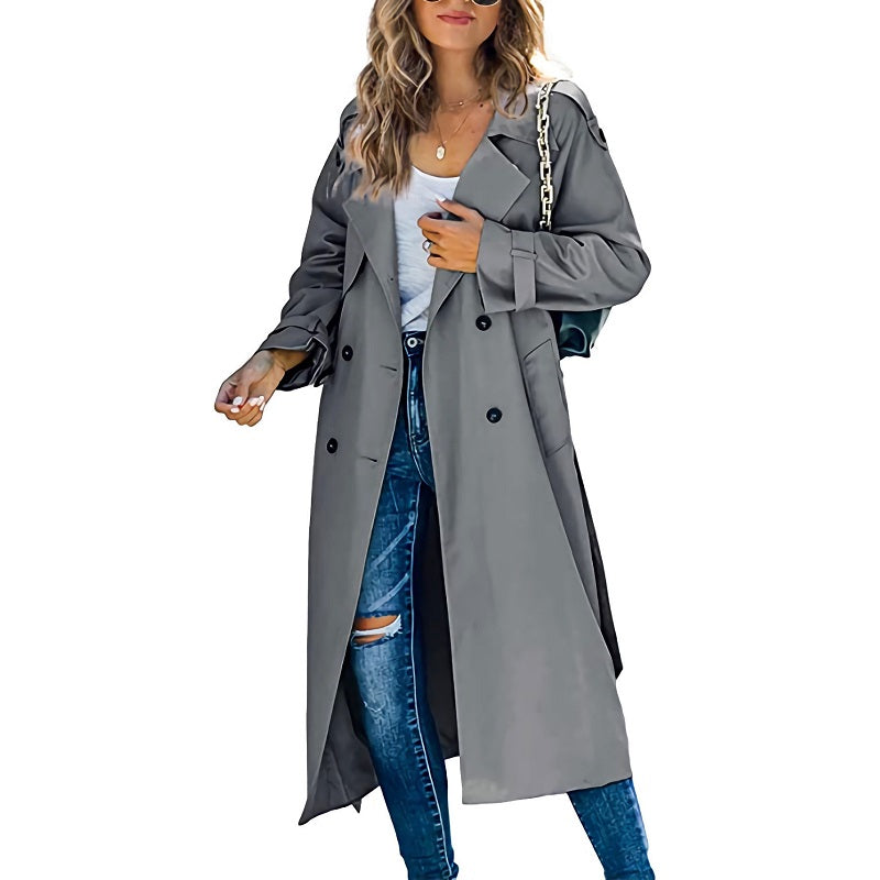 Cassandra | Elegant Women's Long Trench Coat with Modern Chic Look