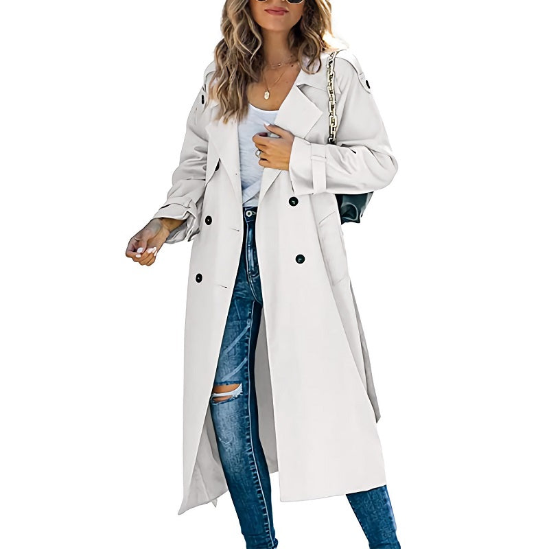 Cassandra | Elegant Women's Long Trench Coat with Modern Chic Look