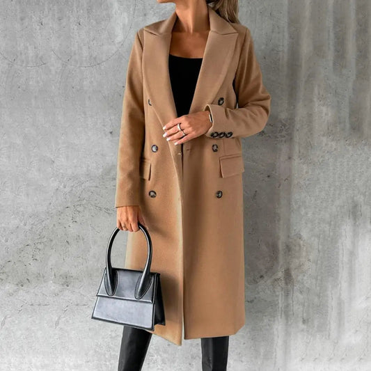 Valeria | Elegant Women's Long Trench Coat with Timeless Comfort