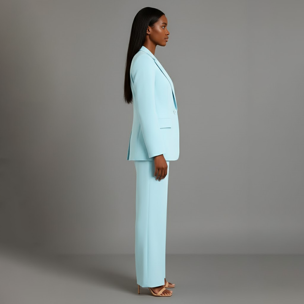Elegant Classic Ladies Suit with Fitted Long Jacket